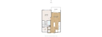 Centric One90 Apartments in Plano, Texas One Bedroom Floor Plan