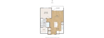 Centric One90 Apartments in Plano, Texas One Bedroom Floor Plan