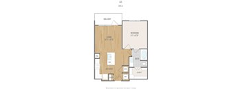 Centric One90 Apartments in Plano, Texas One Bedroom Floor Plan