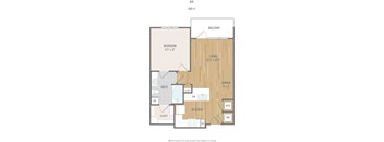 Centric One90 Apartments in Plano, Texas One Bedroom Floor Plan