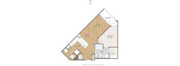 Centric One90 Apartments in Plano, Texas One Bedroom Floor Plan