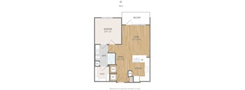 Centric One90 Apartments in Plano, Texas One Bedroom Floor Plan