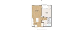 Centric One90 Apartments in Plano, Texas One Bedroom Floor Plan