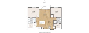 Centric One90 Apartments in Plano, Texas Two Bedroom Floor Plan