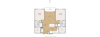 Centric One90 Apartments in Plano, Texas Two Bedroom Floor Plan