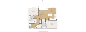 Centric One90 Apartments in Plano, Texas Two Bedroom Floor Plan