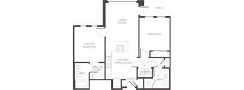 City House Apartments in Denver, Colorado Bassett Floor Plan