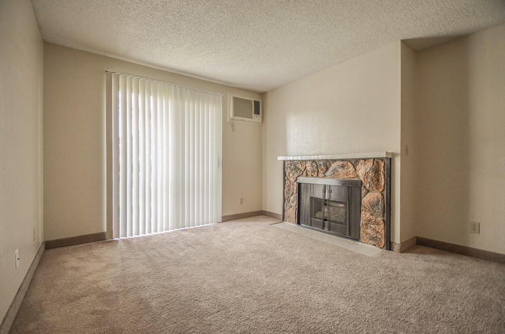 Clearwater Square Apartments Living Room and Fireplace