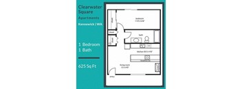 Clearwater Square Apartments 1x1 Floor Plan
