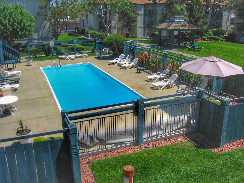 Clearwater Square Apartments Pool Area and Lounge Chairs