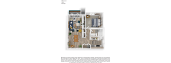Clover Creek One Bedroom One Bathroom Floor Plan