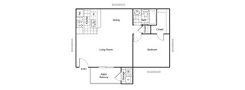 Cobble Hill Apartments in Fort Worth, Texas A2 Reno Floor Plan