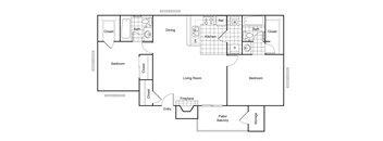 Cobble Hill Apartments in Fort Worth, Texas B1 Floor Plan