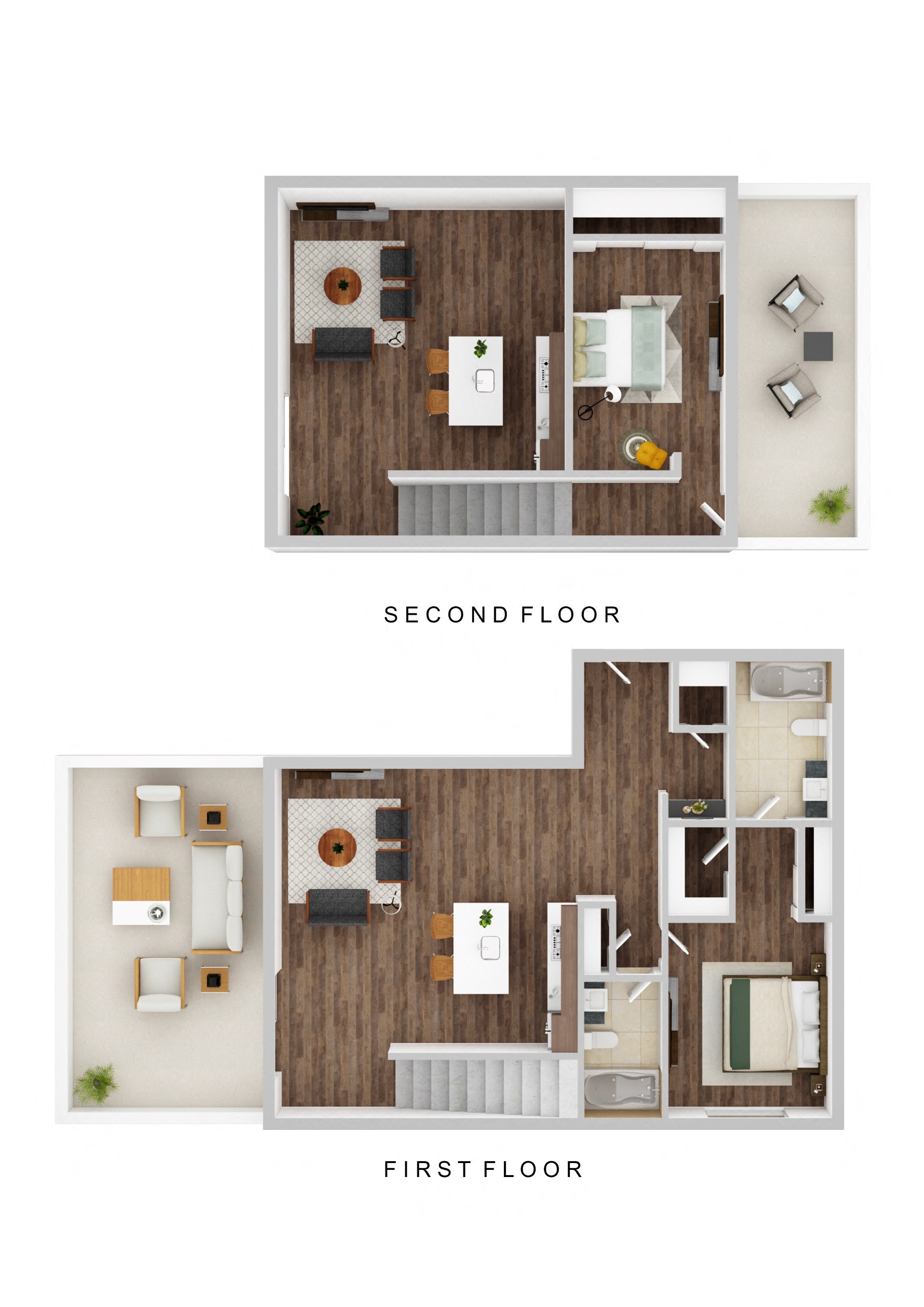 Colewood 2 Bed 2 Bath B Loft Floor Plan