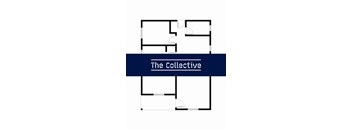 A blue banner with the words "The Collective" written on it.
