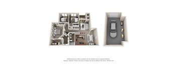 Colton Apartments in Henderson, Nevada Three Bedroom Floor Plan