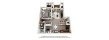 Colton Apartments in Henderson, Nevada One Bedroom Floor Plan