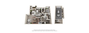 Colton Apartments in Henderson, Nevada Two Bedroom Floor Plan