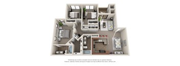 Colton Apartments in Henderson, Nevada Three Bedroom Floor Plan