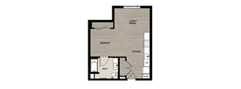 Copperleaf Northgate New Affordable Apartments in Seattle, Washington Studio Floor Plan