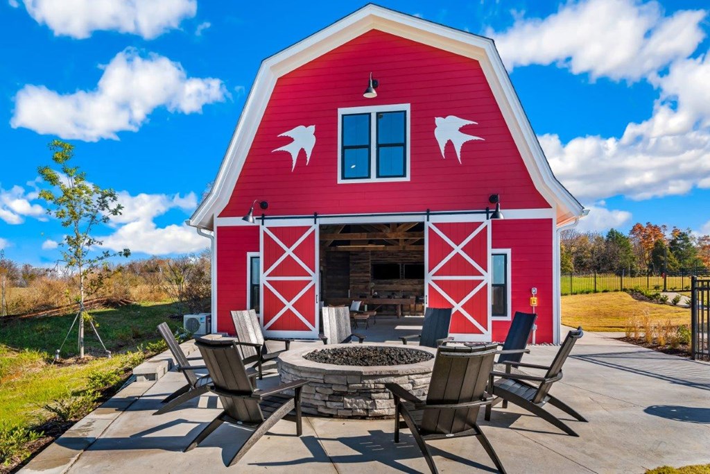 Corban Farms at Cane Ridge Farmhouse Exterior and Outdoor Fire Pit