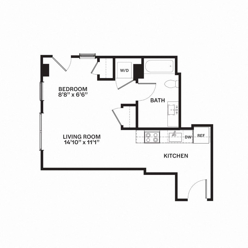 A14 Floor Plan at Corner 63, Seattle, 98115