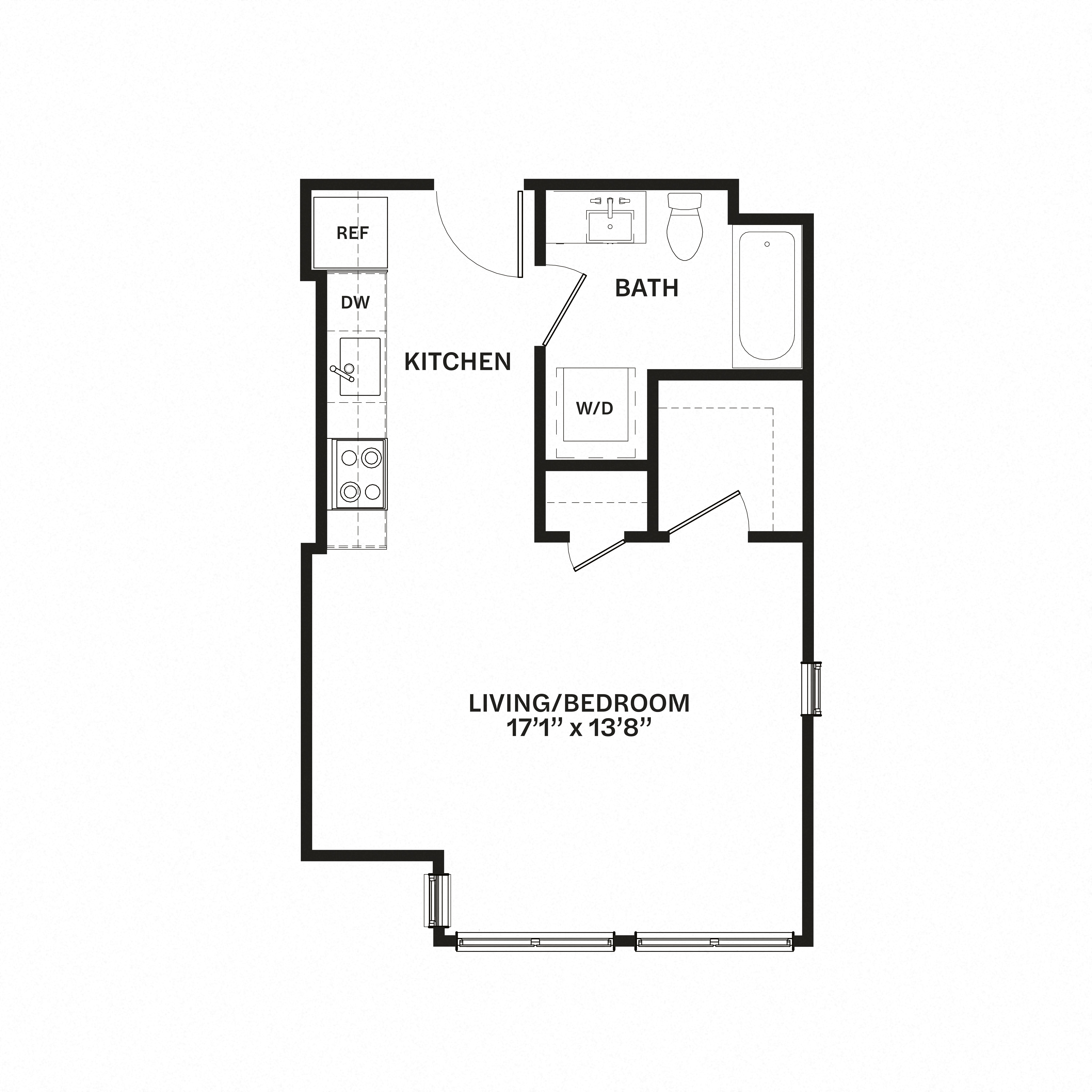 A9 Floor Plan at Corner 63 Apartments in Seattle, Washington