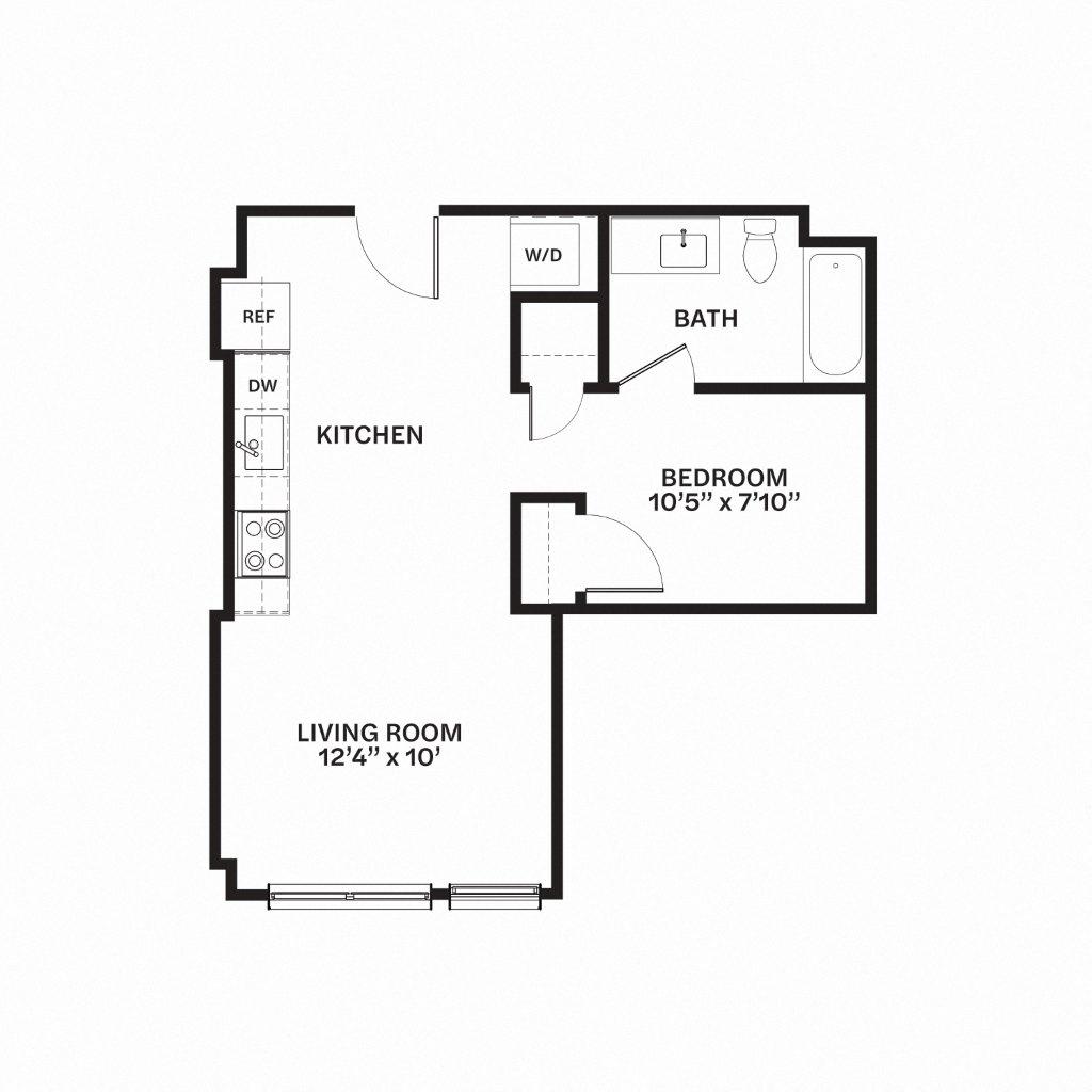 B1 Floor Plan at Corner 63, Seattle, Washington