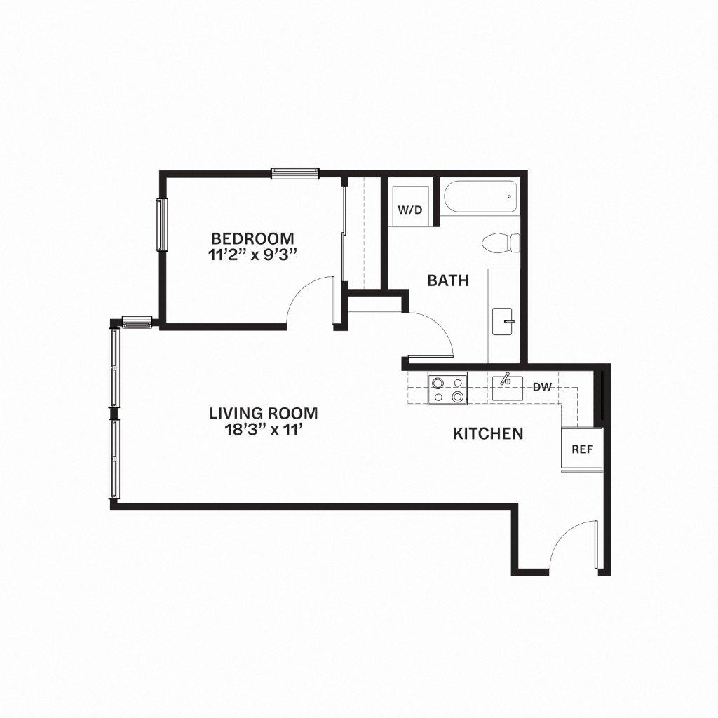 C21 Floor Plan at Corner 63 Apartments in Seattle, Washington
