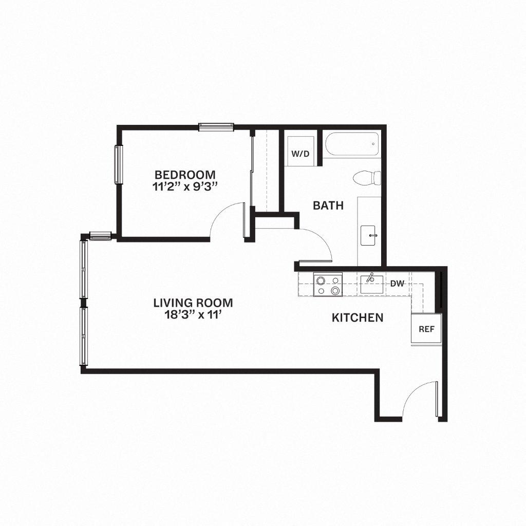 C18 MFTE Floor Plan at Corner 63 Apartments in Seattle, Washington