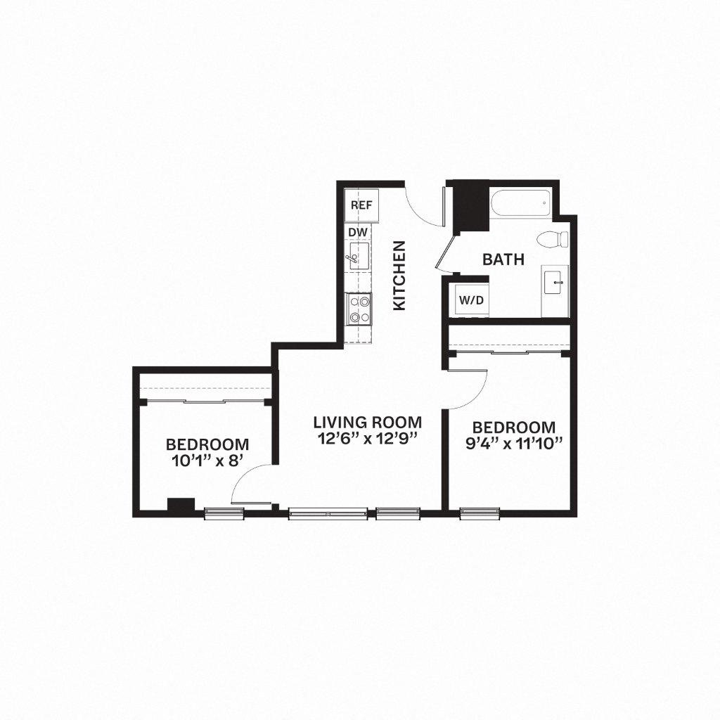 E1 Floor Plan at Corner 63, Seattle