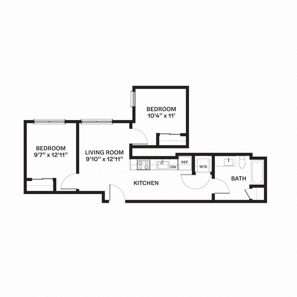 E2 MFTE Floor Plan at Corner 63, Washington