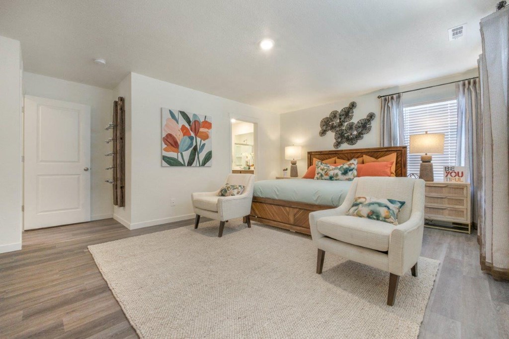 Cottonwood Hollow Model Bedroom with Attached Bathroom