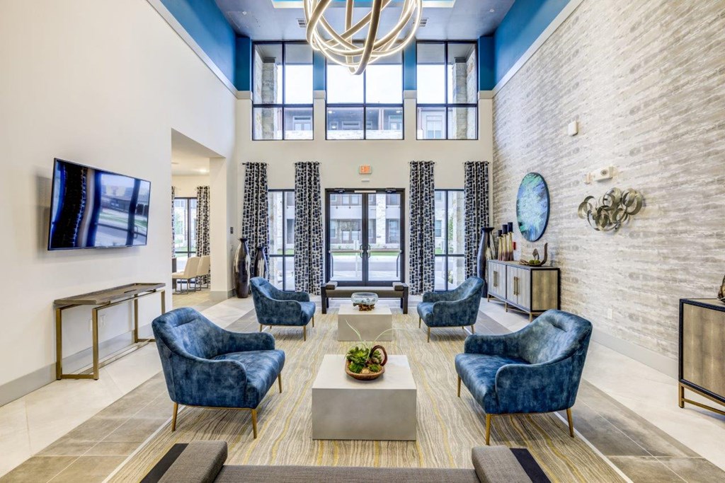 Cromwell at Plum Creek Apartments Clubhouse Seating Area with Television