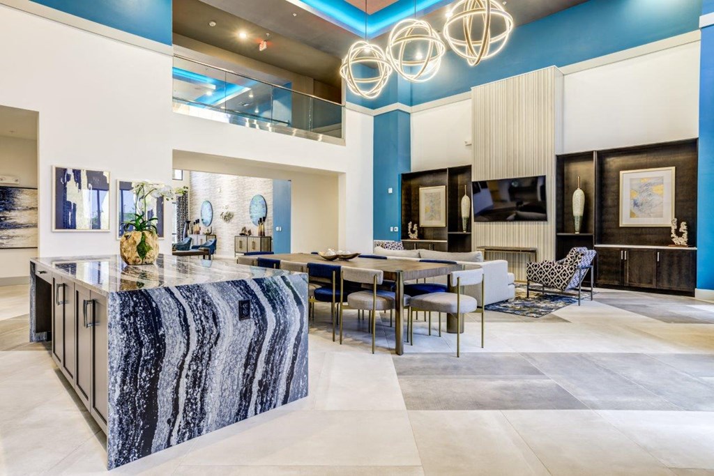 Cromwell at Plum Creek Apartments Community Kitchen and Seating