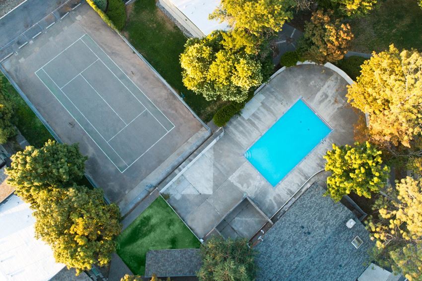 Crown Village Apartments Arial Shot of Swimming Pool - Photo Gallery