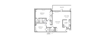 Crystal House Apartments in Arlington, Virginia 2x1.5 Floor Plan