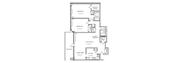 Crystal House Apartments in Arlington, Virginia 2x2 Floor Plan