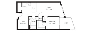 Vela Apartments D10 with Den Floor Plan