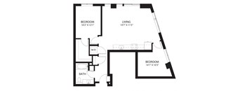 Vela Apartments D12 with Den Floor Plan