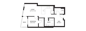 Vela Apartments D1 with Den Floor Plan