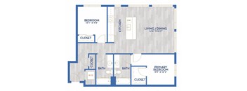 a floor plan of a living room and a bedroom