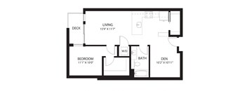 Vela Apartments D8 with Den Floor Plan