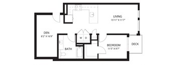 Vela Apartments D9 with Den Floor Plan