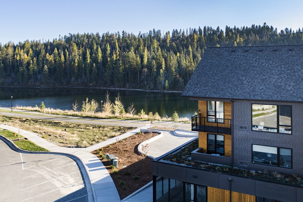 Bo Apartments exterior building and walking trail