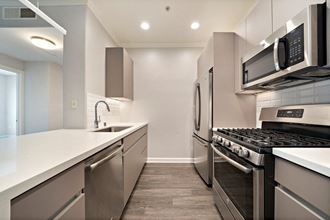 Boulevard on Wilshire Kitchen with Large Countertop and Dishwasher
