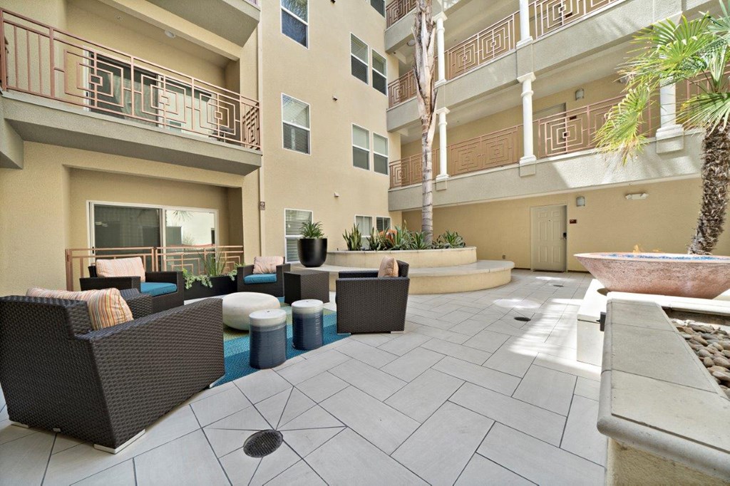 Boulevard on Wilshire Outdoor Seating Area with Fire Pit