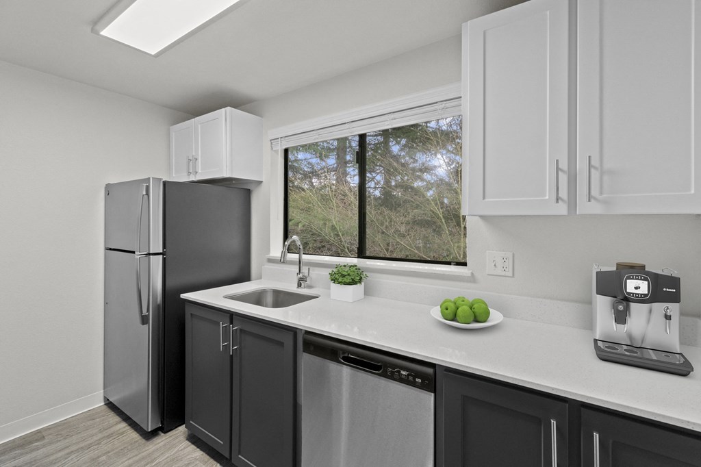 Brackett Apartments Model Kitchen with Appliances Brackett Apartments Model Kitchen with Appliances