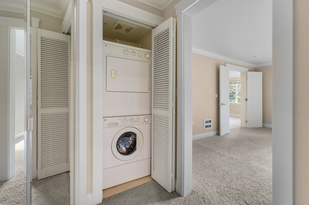a washer and dryer in a laundry room