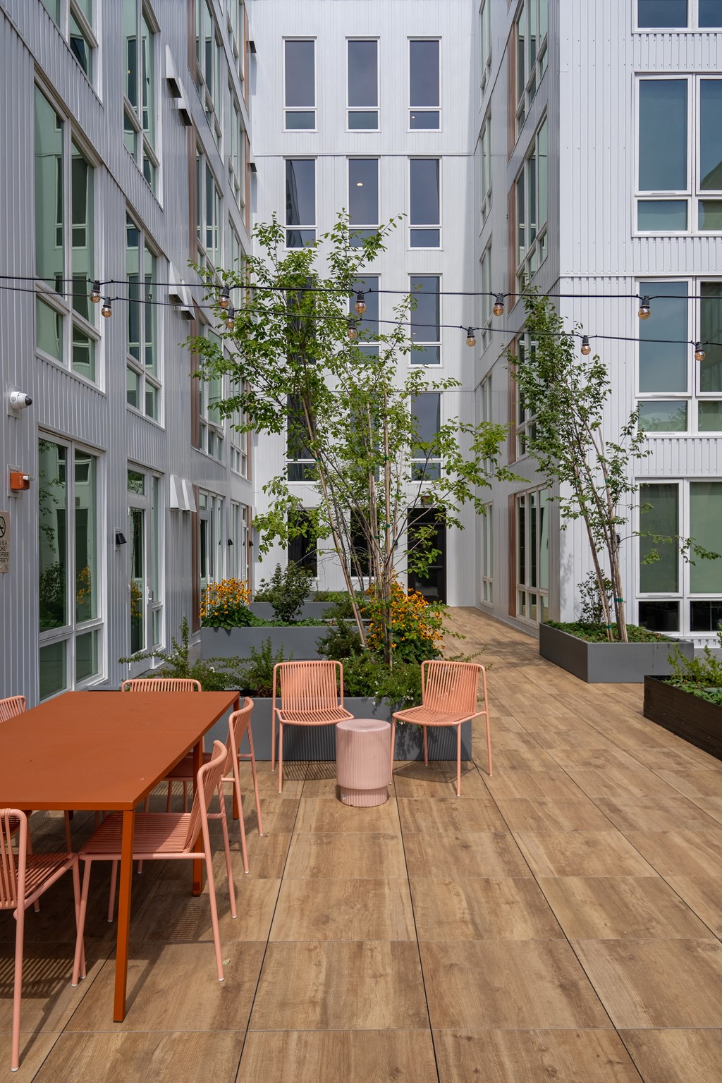 The Warren Apartments patio with seating